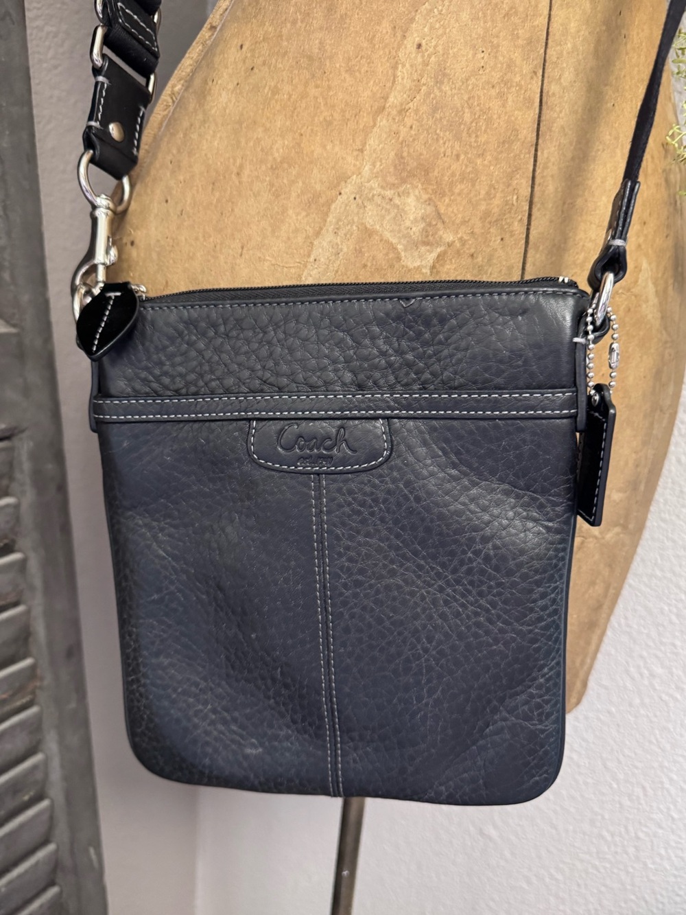 Coach Black Pebbled Leather Crossbody Bag